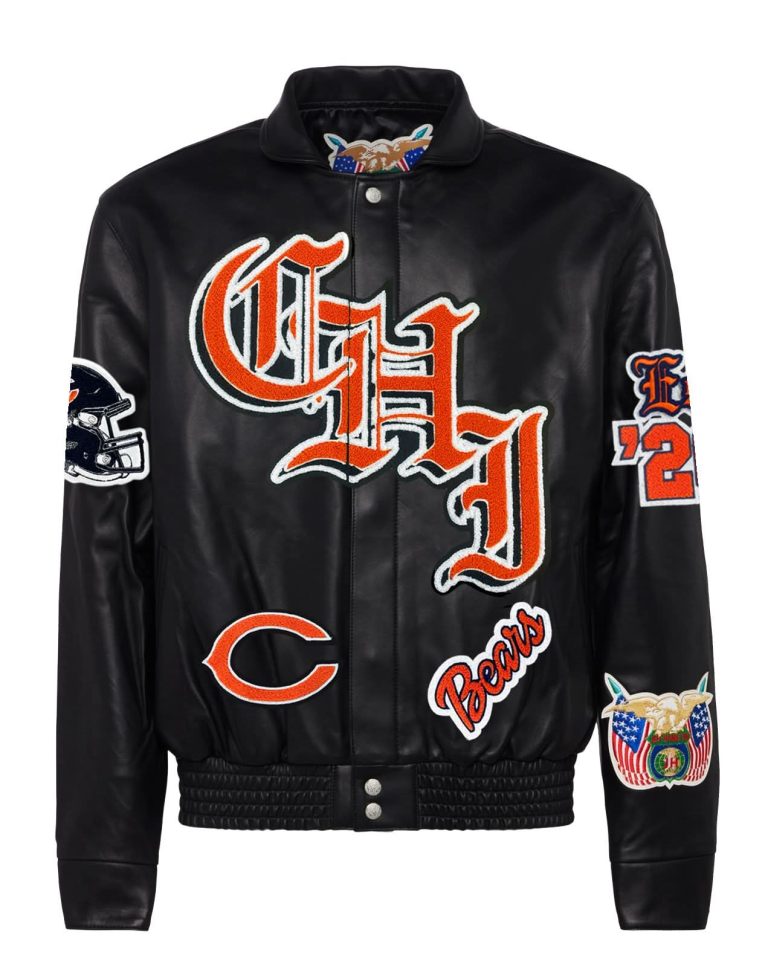 Chicago Bears Full Leather English Jackets 768x967