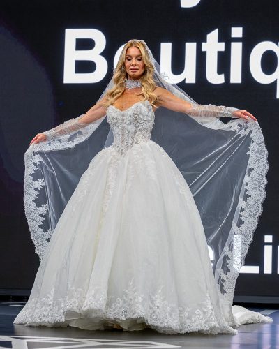 Canada's Bridal Show October 2026 - The Royal Bride Boutique gown and veil on the runway
