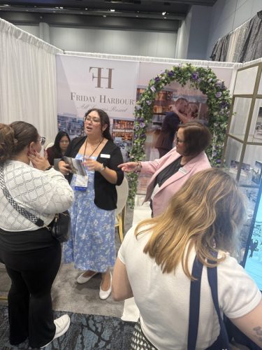 Canada's Bridal Show October 2026 - Friday Harbour resort booth with a floral arch